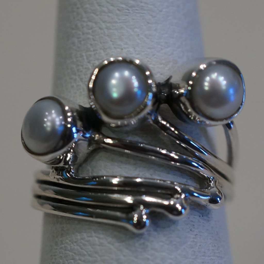 Sterling Silver (.925) Genuine Cultured Pearl Ring